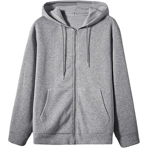 TANVEX Sudaderas con capucha personalizadas de tejido grueso con cremallera bidireccional para hombre, sudaderas lisas extragrandes de felpa gruesa - Product Image 4