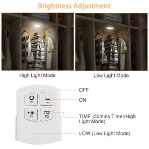 3 Pack LED Closet Puck <b>Lights</b> 26FT Remote Control <b>Timer</b> Dimmable Battery Operated Stick Tap Wireless Cabinet <b>Lights</b> C - Product Image 4