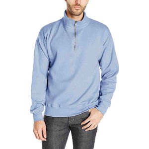 Sudaderas con Capucha Personalizadas de Felpa 100% Algodón, Unisex, con Media Cremallera, Color Azul, Bolsillos Laterales, Corte Regular, Talla Grande - Product Image 3