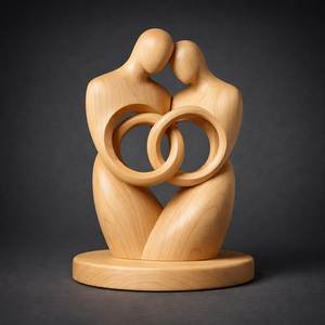 Figurine de couple en céramique minimaliste moderne, sculpture de table artisanale Wabi-sabi, blanc, salon, meuble TV - Product Image 5
