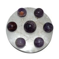 Pelota de amatista con Base de cristal, 7 Bolas de amatista con Base de cristal de cuarzo - Product Image 4