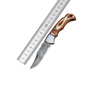 Couteau de cuisine à lame fixe en acier Damas fait main, manche en bois de qualité supérieure - Product Image 6