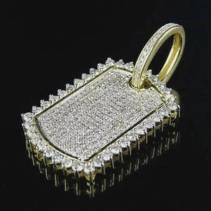 Pendentif Chien en Argent Sterling 925 Plaqué Rhodium avec Moissanite et Diamants, Style Hip Hop, Bijou Unisexe Bling-Bling - Product Image 1