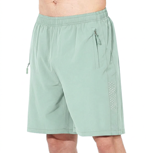 Shorts Bermuda pour homme en vert olive, séchage rapide, avec poches zippées, taille élastique, vêtements de sport décontractés - Product Image 6