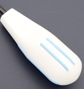 Curved-Up 3mm Black Line Luxating Elevator Dental Extraction Instrument 16.5cm Black Plastic Handle Thin Sharp Black Coated Tip - Product Image 3