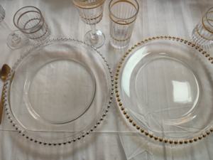 Platos de cristal con cuentas doradas y plateadas para decoración de mesa en bodas y eventos - Product Image 5