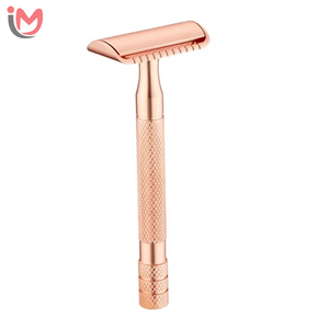 Stainless Steel Double Blade Razor For <b>Men</b> Face Shaving Barber Shop Use Rose Gold Silver OEM Services - Product Image 2