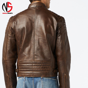Chaqueta de Moto para Hombre, de Cuero Genuino Marrón, Estilo Urbano, Casual, con Cierre, Transpirable, Resistente al Viento e Impermeable, NURAK SPORTS 2026 - Product Image 2