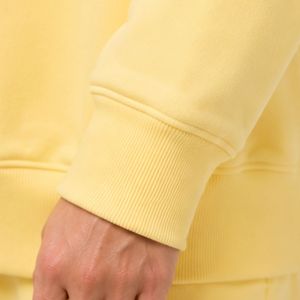 Sweat-shirt à capuche oversize jaune clair pour femme avec logo personnalisé en strass, en molleton de coton premium, pull décontracté d'hiver, personnalisable - Product Image 6