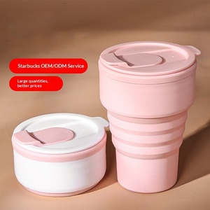 Tasse à café américaine, tasse de voyage pliable en silicone, bouteille d'eau de poche en silicone - Product Image 4