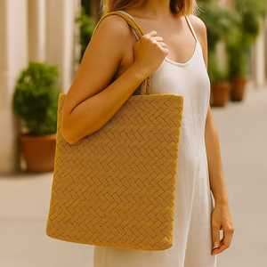 กระเป๋าถือแฟชั่นไม้สานมือ |   กระเป๋าช้อปปิ้งและกระเป๋าชายหาดทำมือรักษ์โลกแบบยั่งยืนพร้อมกระดุมปิด - Product Image 4