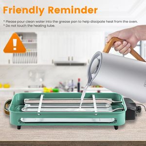 2000W <b>Electric</b> Indoor Grill 2-in-1 <b>BBQ</b> Grill with Removable Plate 5 Temperature Control 3 Small Trays and Dishwasher Safe - Product Image 4