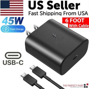 Caricabatterie da parete Super veloce USB-C 45W con cavo 6FT compatibile per Samsung per Galaxy S20 S21 S22 S23 - Product Image 1