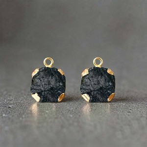 Pendentif tendance certifié en tourmaline noire naturelle brute, forme carrée, plaqué or, pierre de cristal brute pour la fabrication de bijoux - Product Image 1