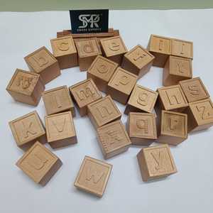 Ensemble de cubes en bois alphabet artisanal, jouet éducatif pour la pratique des lettres, les compétences cognitives et le jeu interactif - Product Image 6