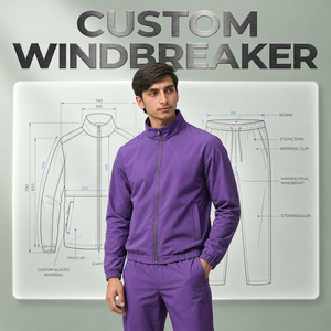 Custom Windproof Nylon Set <b>Men</b> <b>Hoodie</b> Windbreaker Jacket Shorts Lightweight Sportswear <b>Running</b> Fitness Streetwear - Product Image 2