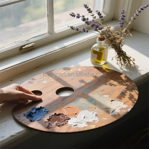 Paleta <span class=keywords><strong>de</strong></span> Madera Ovalada Personalizable para Pintura <span class=keywords><strong>de</strong></span> Acuarela/Óleo/Acrílica, Ligera y Fácil <span class=keywords><strong>de</strong></span> Limpiar, Ideal para Promociones - Product Image 2