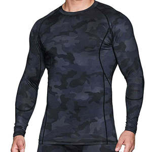 T-shirt de sport ajusté pour homme, logo personnalisé, vêtements de compression pour la gym, respirant, vente en gros, rashguard unisexe - Product Image 6