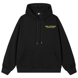 Sweat-shirt à capuche noir premium épais unisexe coupe oversize en mélange de coton, vierge pour logo personnalisé, fabricant grossiste - Product Image 1