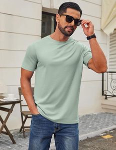 T-shirt en coton de haute qualité pour homme, doux, respirant, écologique, jersey tricoté 220g, vêtements décontractés, vente en gros, vêtements personnalisés - Product Image 4