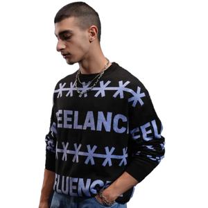 OEM Pull en tricot jacquard de haute qualité pour hommes Design personnalisé Logo Allover Anti-rides respirant Vêtements d'hiver - Product Image 3
