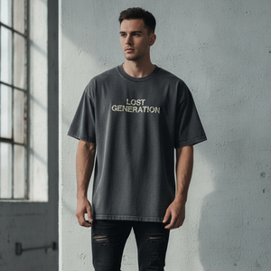 เสื้อยืดโอเวอร์ไซส์สีพื้นแบบเรียบง่าย สั่งผลิตได้ตามแบบ สตรีทแวร์ ผ้าหนา ทรงหลวม เสื้อผ้าผู้ชาย ขายส่งแบบดรอปชิป MOQ ต่ำ - Product Image 5