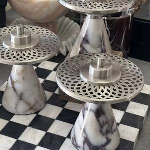 Luxury Sculptural Resin & Stainless Steel Incense Censer Silver <b>Metallic</b> <b>Top</b> Organic Durable Charcoal Resin Burner - Product Image 3