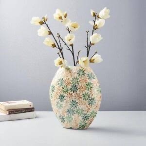 ILAHI's Buffalo Bone Horn Round <b>Flower</b> Planter Handmade Art Deco Style Floor Vase Home Decoration Luxury Diwali Product - Product Image 4