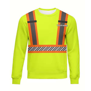 Camiseta de Manga Larga de Alta Visibilidad Reflectante e Impermeable ANSI Clase 1 de Mangoes Fashion, Ropa de Seguridad para Hombre, Tela de Poliéster y Seda - Product Image 3