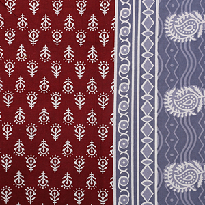 Parure de lit en coton King Size, housse de coussin, couvre-lit, décoration intérieure, literie, imprimé Jaipuri, 100 * 108 Sanganeri par les consignateurs indiens - Product Image 2