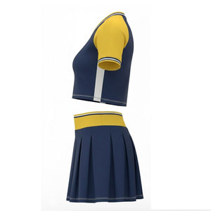 Conjunto de Uniforme de Porristas Personalizado, Tela Elástica de Poliéster y Spandex, Ropa Deportiva Transpirable, Fabricante OEM, Proveedor Mayorista - Product Image 3