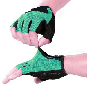 Breathable Half Finger Polyester Workout Weightlifting Body Building Training Fitness Gym <b>Gloves</b> with Adjustable Wrist Strap - Product Image 4