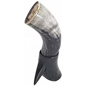Cuerno Vikingo Pulido para Beber, Artesanía Natural, Decoración para el Hogar, Estilo Animal Curvo con Soporte - Product Image 3