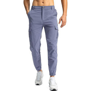 Pantalon cargo décontracté pour homme en toile, taille mi-haute, respirant, séchage rapide, printemps, vente en gros, OEM, faible MOQ, design personnalisé - Product Image 1