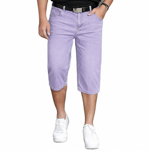 Nouvelle Arrivée Short en Jean Homme Style Urbain Anti-Plis Séchage Rapide Léger Motif Uni 100% Coton Service OEM - Product Image 1
