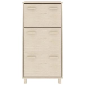 Scarpiere HAMAR in legno massiccio di pino in 23.4 marrone miele "x 13.8" x 46.1 "eleganti scarpiere - Product Image 3