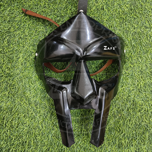 หน้ากากกลาดิเอเตอร์สีดำ ทำจากเหล็กกล้าอ่อน รุ่น MF Doom Mask ชุดเกราะอัศวินยุคกลางสำหรับคอสเพลย์ จำลองสถานการณ์  ชุดแต่งกายฮาโลวีน - Product Image 4