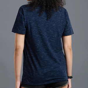 Women's <b>Navy</b> Blue Skeleton Printed Crew Neck Short Sleeve T-Shirt Casual Regular Fit 100% Cotton Jersey Breathable Eco-Friendly - Product Image 4