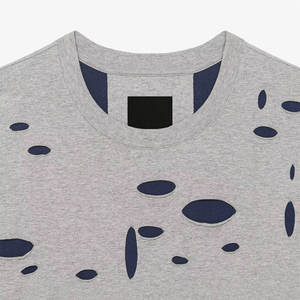 wholesale <b>top</b> best New Design <b>Distressed</b> Custom Streetwear Oversized Knitted 100% Cotton Loose Fit T-Shirt for Women & Men - Product Image 4