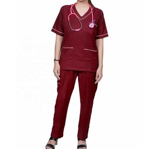 Unisex Medical Scrub <b>Set</b> Hospital Uniform for <b>Doctors</b> Nurses Healthcare Staff V Neck Top and Pants Custom Logo Available - Product Image 4