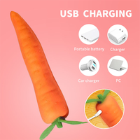 Vibrateur en forme de fruits et légumes (carotte, concombre, aubergine) BlueRabbit, vente en gros, OEM, ODM, jouets fantaisie