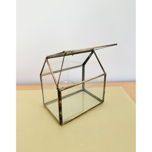 Metal and Glass Geometric House Shape Terrarium Container Display Candle Holder Centre Piece Window Candle Lantern and Planter - Product Image 3