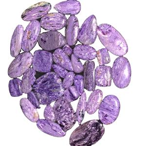 พลอยชารอยต์สำหรับทำเครื่องประดับ รูปทรงวงรี วงกลม ผสมผสาน รูปทรงสีม่วงธรรมชาติ ขนาดปรับแต่งได้ (4-8 มม.) รับรองโดย IGI RIDA CREATIONS - Product Image 2