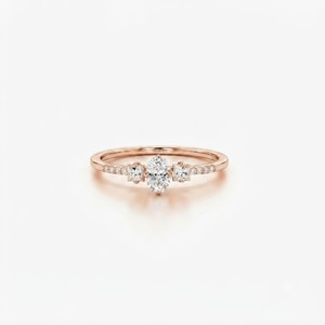 Wonderful Half Eternity Oval Princess & Round Lab Grown <b>Diamond</b> Engagement <b>Ring</b> Side Stone <b>Diamond</b> <b>Ring</b> 10K 14K 18K Solid Gold - Product Image 3