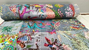 Couverture Kantha indienne faite à la main, couvre-lit Kantha indien, jeté de lit Kantha, couverture en coton Gudari Kantha, taille Queen/Twin, indienne - Product Image 3