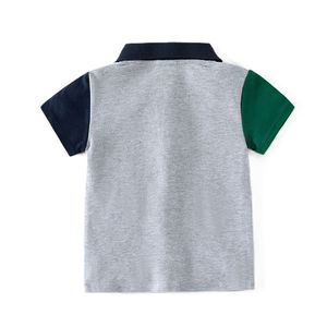เสื้อโปโลเด็กผู้ชายผ้าฝ้ายสีเทา แขนสีเขียวน้ำเงิน ชุดนักเรียน ชุดนักเรียนประถม - Product Image 5