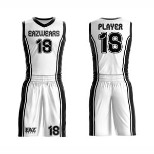 Ensemble de maillots de basket-ball pour équipe, vêtements de sport respirants à séchage rapide avec impression personnalisée du logo, du nom et du numéro, fabrication sur mesure - Product Image 4