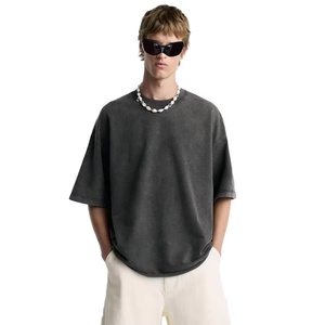 Camiseta de Manga Corta con Cuello en V para Hombre, 100% Algodón Tejido, Cómoda, Ligera, Transpirable, Informal, Precio de Fábrica, al por Mayor - Product Image 1