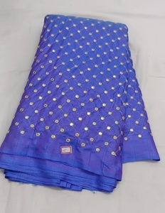 Raw Silk Embroidery <b>Fabric</b> Premium Luxury Heavy Handwork Sequins Zari Designer Wedding Lehengas Boutique Materials Wholesale - Product Image 5