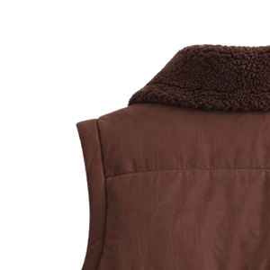 Chaleco Acolchado Ligero para Mujer, Sin Mangas, con Botones al Frente, Ribete de Punto, Cálido, Informal, para Otoño e Invierno - Product Image 5